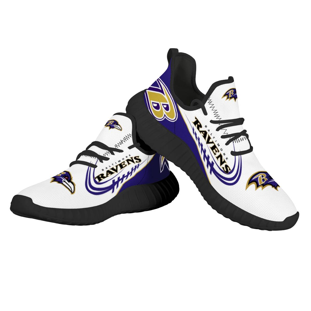 Women's NFL Baltimore Ravens Mesh Knit Sneakers/Shoes 002